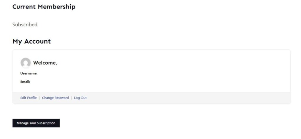 Manage Your Subscription Button